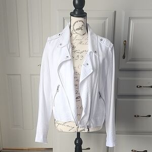 DKNY White Moto Jacket